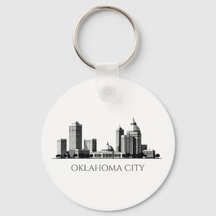 Modern Oklahoma City Stylised Skyline Key Ring