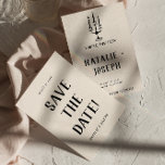 Modern Old Money Hand Drawn Retro Quirky Wedding Save The Date<br><div class="desc">This modern & retro funky minimalist Wedding Save The Date Template is great for you. If you are looking for a pretty, elegant and easy to customise Wedding Save The Date Template .A very elegant simple and chic black creamy bold whimsical hand written wedding save the date invitation. Which features...</div>