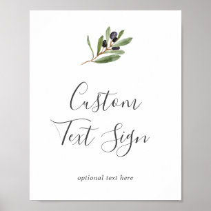 Modern Olive Branch Cards & Gifts Custom Text Sign