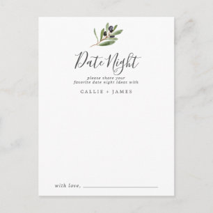 Modern Olive Branch Date Night Idea Cards