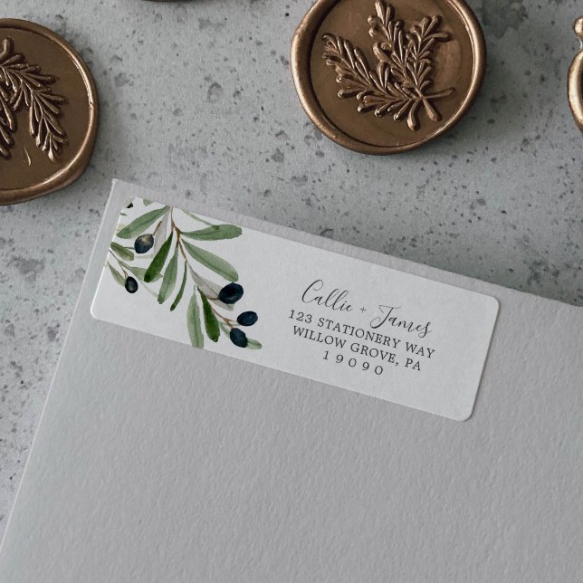 Modern Olive Branch Return Address Label (Creator Uploaded)