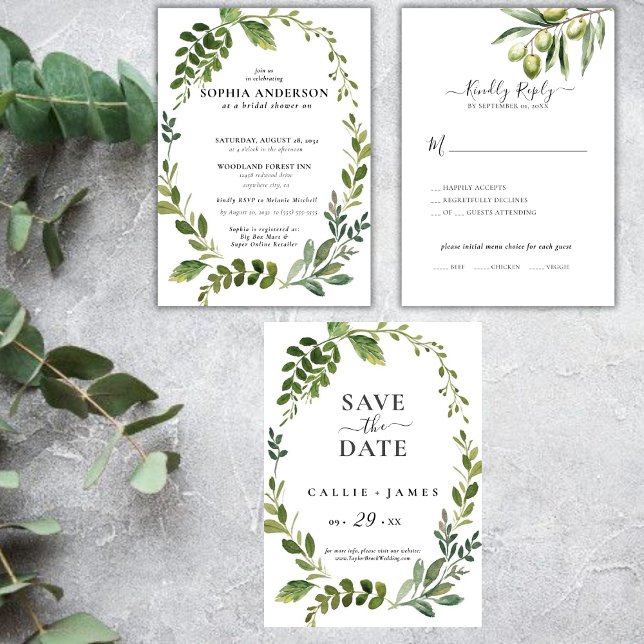 Modern Olive Branch Save the Date  (Creator Uploaded)