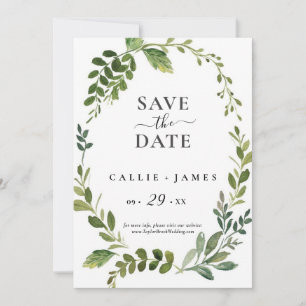 Modern Olive Branch Save the Date Invitation