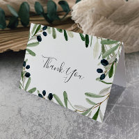 Modern Olive Branch Thank You Card