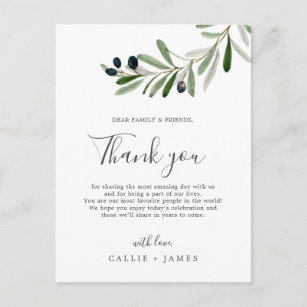 Table Wedding Thank You Cards Zazzle