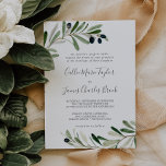 Modern Olive Branch Traditional Wedding Invitation<br><div class="desc">This modern olive branch traditional wedding invitation is perfect for a boho wedding. The rustic yet elegant design features simple watercolor botanical green leaves and black olives on a small branch with a classic mediterranean feel.</div>