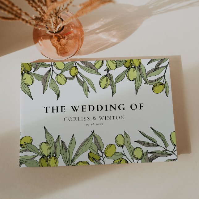 Modern Olive branch wedding Guest Book (Creator Uploaded)