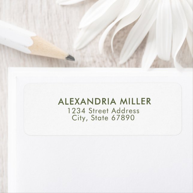 Modern Olive Green and White Typography Address (Insitu)