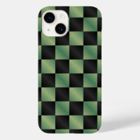 Modern Olive Green Black Gradient Chequered