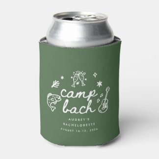 Modern Olive Green Camp Bachelorette Party Can Cooler
