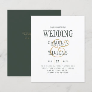 Modern OLIVE Green Gold Budget Wedding