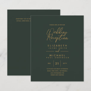 Modern Olive Green Gold Budget Wedding Reception