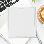 Modern Olive Green Minimalist Elegant Monogram Notepad<br><div class="desc">Create your own personalised notepad with elegant minimalist monogram initials in olive green colour.</div>
