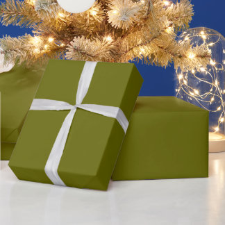 Modern Olive Green Plain Solid Colour Wrapping Paper