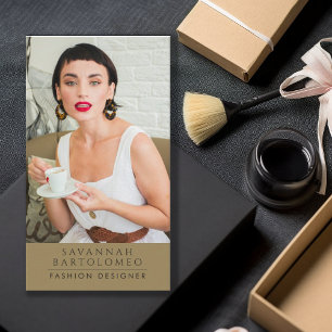 Modern Olive Green Professional Business Photo Business Card