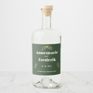 Modern Olive Green Sparkling Wine Label