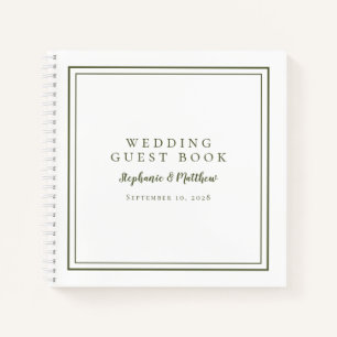 Modern Olive Green Wedding Budget Chic Guest Book
