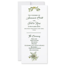 Modern Olive Green Wedding Program