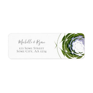 Modern Olive Leaves Wedding Address Label