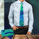 Modern Ombre Blue Green  Swirl Pattern Tie<br><div class="desc">Make a statement with this modern Ombre Fluid Art with beautiful colours of Green,  Teal,  and blue that flows through each other .
Great as a gift husband,  dad,  boyfriend and for any occasion.</div>