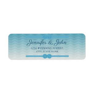 Modern Ombre blue Wave Wedding Return Address