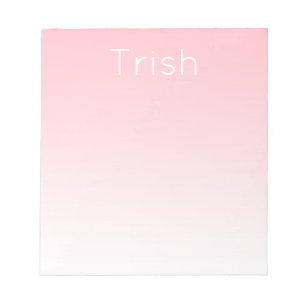 Modern Ombre Personalised Notepad, Pink Notepad