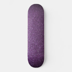 Modern Ombre Purple Black Glitter Simple Urban Skateboard