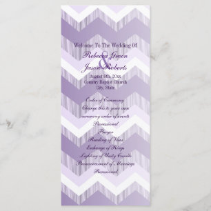 modern ombre purple chevron wedding programs programme