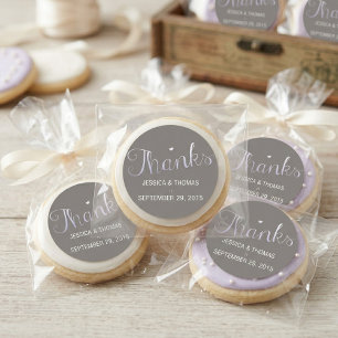 Modern Ombré Typography Purple & Grey Wedding Classic Round Sticker