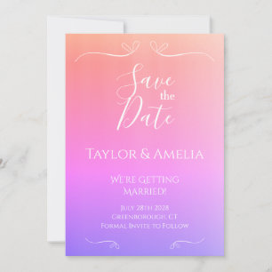 Modern Ombre Wedding Save the Date Invitation