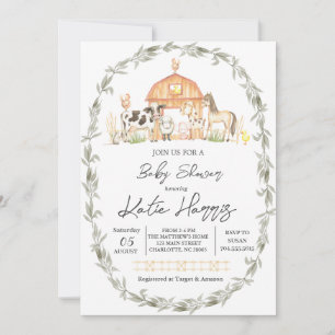 Modern on the Farm Baby Shower Invitation