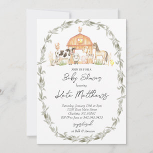 Modern on the Farm Baby Shower Invitation