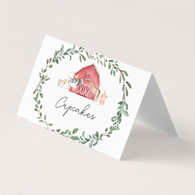 Modern on the Farm food tent cards, place settings Business Card (Front)