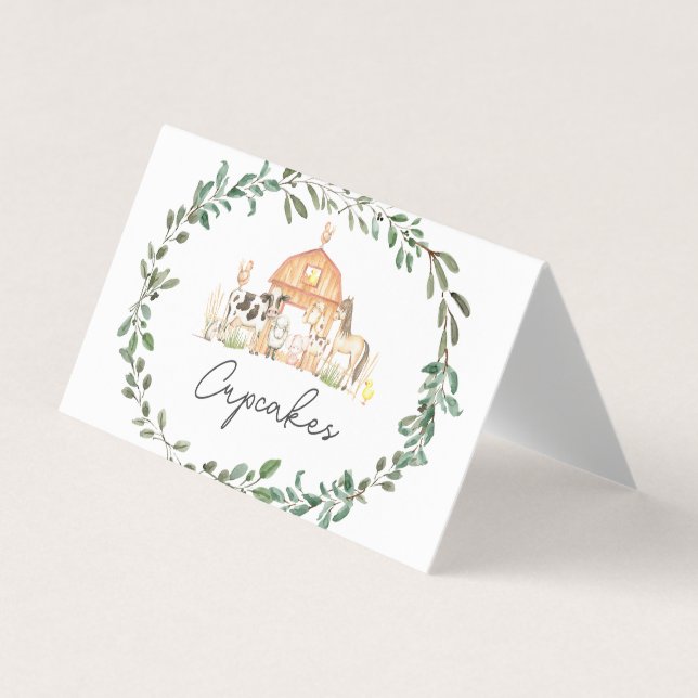 Modern on the Farm food tent cards, place settings Business Card (Front)