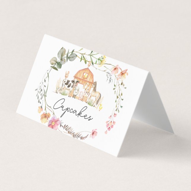 Modern on the Farm food tent cards, place settings Business Card (Front)