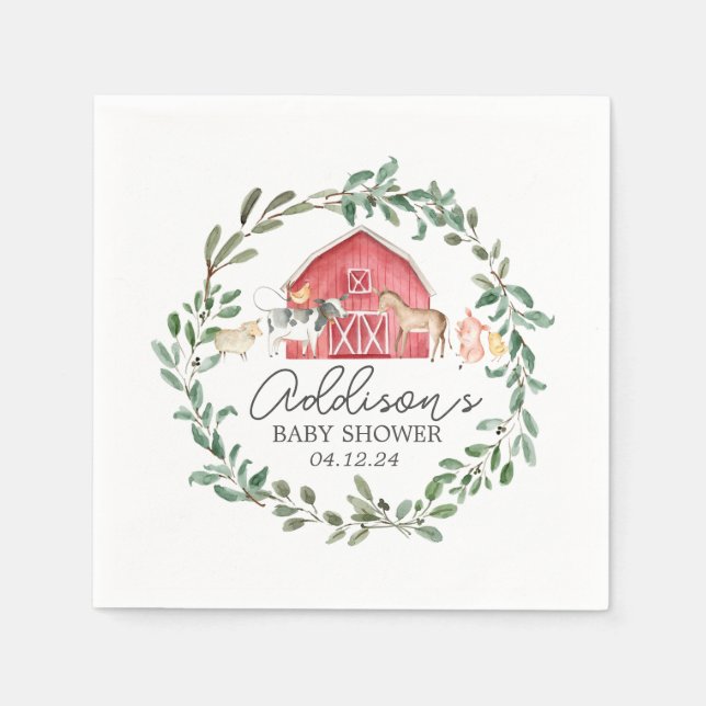 Modern on the Farm napkins, farm paper products, Napkin (Front)