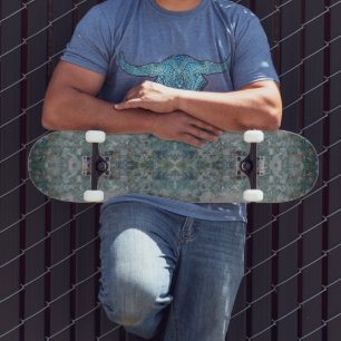 Modern One Of A Kind Abstract Art In A Foggy Mood Skateboard