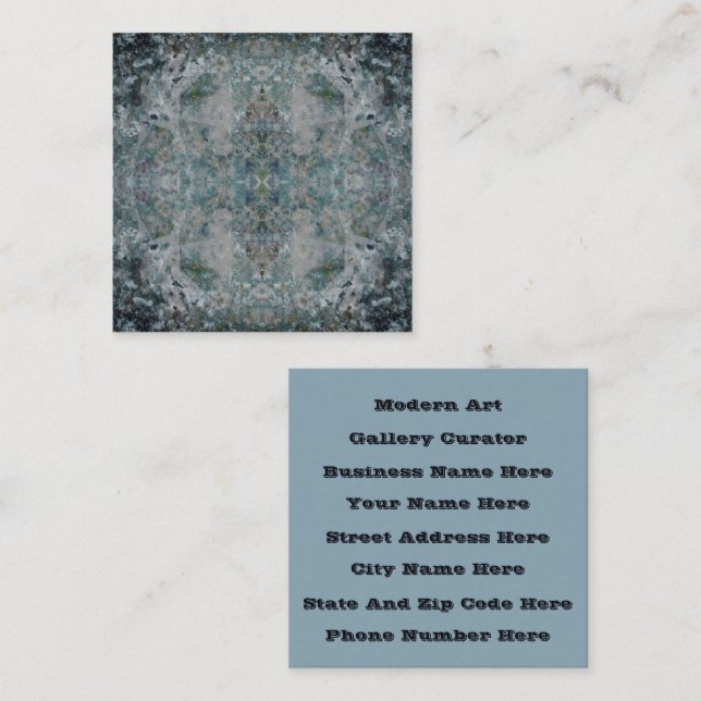 Modern One Of A Kind Abstract Art In A Foggy Mood Square Business Card (Front/Back)