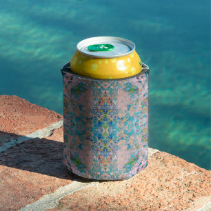 Modern One Of A Kind Abstract With Sangria Colors Can Cooler