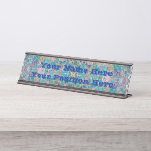 Modern One Of A Kind Abstract With Sangria Colors Desk Name Plate