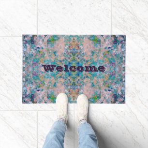 Modern One Of A Kind Abstract With Sangria Colors Doormat
