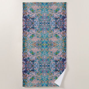 Modern One Of A Kind Abstract With Sangria Colours Beach Towel