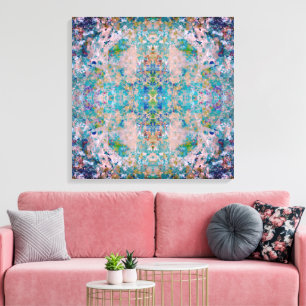 Modern One Of A Kind Abstract With Sangria Colours Canvas Print