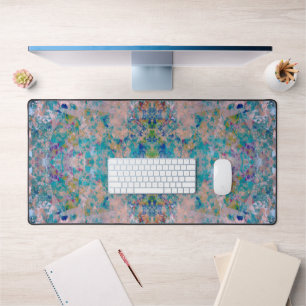 Modern One Of A Kind Abstract With Sangria Colours Desk Mat
