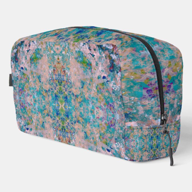 Modern One Of A Kind Abstract With Sangria Colours Dopp Kit (Right Corner)