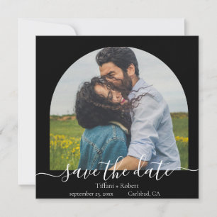 Modern One Photo Arch Save the Date Invitation