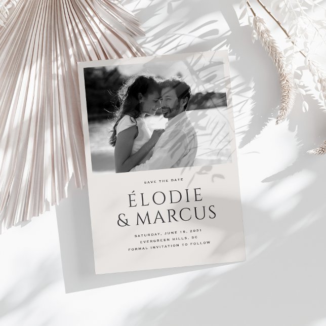 Modern One Photo Bold Typography Save the Date  Invitation (Creator Uploaded)