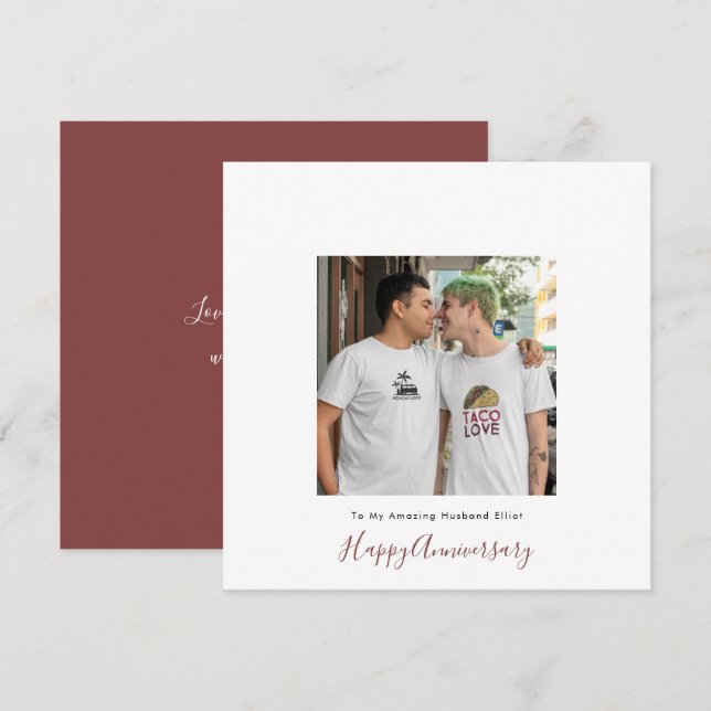 Modern One photo LGBT Gay Love Husband Anniversary (Front/Back)