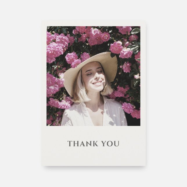 Modern One Photo Party Thank You Card (Creator Uploaded)