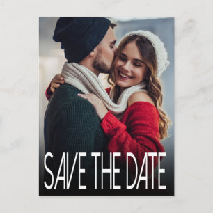 Modern One Photo Save the Date Vertical Announcement Postcard